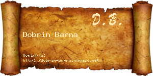 Dobrin Barna névjegykártya
