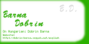 barna dobrin business card